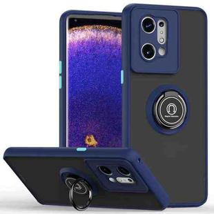 For OPPO Find X5 Q Shadow 1 Series TPU + PC Phone Case with Ring(Royal Blue)