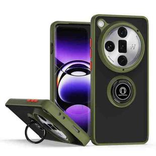 For OPPO Find X7 Ultra Q Shadow 1 Series TPU + PC Phone Case with Ring(Army Green)