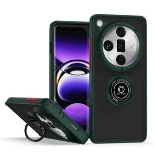 For OPPO Find X7 Ultra Q Shadow 1 Series TPU + PC Phone Case with Ring(Dark Green)