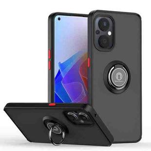 For OPPO Reno7 Z 5G Q Shadow 1 Series TPU + PC Phone Case with Ring(Black+Red)