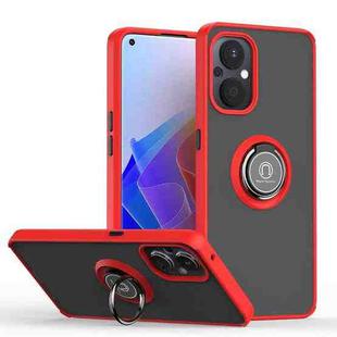 For OPPO Reno7 Z 5G Q Shadow 1 Series TPU + PC Phone Case with Ring(Red)