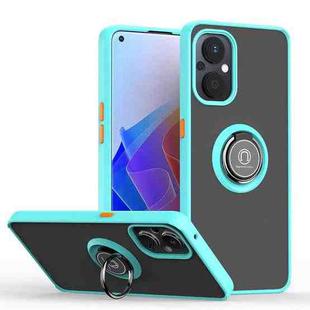 For OPPO Reno7 Z 5G Q Shadow 1 Series TPU + PC Phone Case with Ring(Sky Blue)