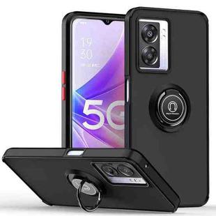 For OPPO A57 5G 2022 Q Shadow 1 Series TPU + PC Phone Case with Ring(Black+Red)