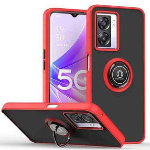 For OPPO A57 5G 2022 Q Shadow 1 Series TPU + PC Phone Case with Ring(Red)