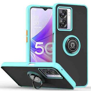 For OPPO A57 5G 2022 Q Shadow 1 Series TPU + PC Phone Case with Ring(Sky Blue)