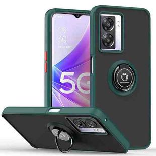 For OPPO A57 5G 2022 Q Shadow 1 Series TPU + PC Phone Case with Ring(Dark Green)