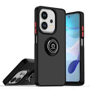 For OPPO A3 4G / A40 4G / A40M Q Shadow 1 Series TPU + PC Phone Case with Ring(Black+Red)