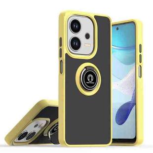 For OPPO A3 4G / A40 4G / A40M Q Shadow 1 Series TPU + PC Phone Case with Ring(Yellow)