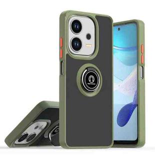 For OPPO A3 4G / A40 4G / A40M Q Shadow 1 Series TPU + PC Phone Case with Ring(Army Green)