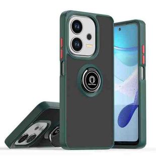 For OPPO A3 4G / A40 4G / A40M Q Shadow 1 Series TPU + PC Phone Case with Ring(Dark Green)