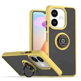 For OPPO A5 Pro 5G Global Q Shadow 1 Series TPU + PC Phone Case with Ring(Yellow)