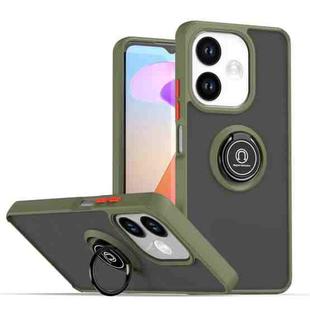 For OPPO A5 Pro 5G Global Q Shadow 1 Series TPU + PC Phone Case with Ring(Army Green)