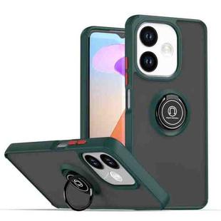 For OPPO A5 Pro 5G Global Q Shadow 1 Series TPU + PC Phone Case with Ring(Dark Green)