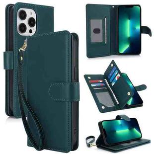 For iPhone 13 Pro Max Multi-Card Wallet RFID Leather Phone Case(Green)