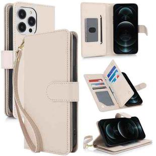 For iPhone 12 Pro Max Multi-Card Wallet RFID Leather Phone Case(Apricot)