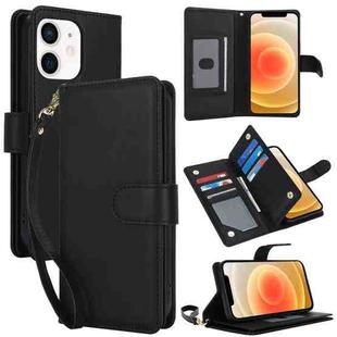 For iPhone 12 / 12 Pro Multi-Card Wallet RFID Leather Phone Case(Black)