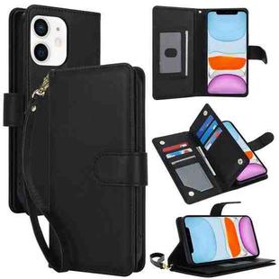For iPhone 11 Multi-Card Wallet RFID Leather Phone Case(Black)