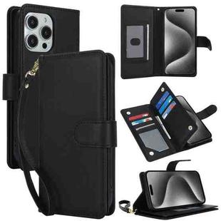 For iPhone 16 Pro Multi-Card Wallet RFID Leather Phone Case(Black)