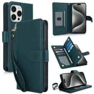 For iPhone 16 Pro Multi-Card Wallet RFID Leather Phone Case(Green)