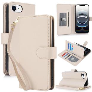For iPhone 16e Multi-Card Wallet RFID Leather Phone Case(Apricot)