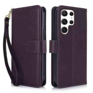 For Samsung Galaxy S24 Ultra 5G Multi-Card Wallet RFID Leather Phone Case(Dark Purple)