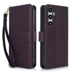 For Samsung Galaxy S24 5G Multi-Card Wallet RFID Leather Phone Case(Dark Purple)