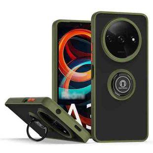 For Xiaomi Redmi A3 Q Shadow 1 Series TPU + PC Phone Case with Ring(Army Green)