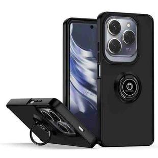 For Infinix Hot 40 / Hot 40 Pro Q Shadow 1 Series TPU + PC Phone Case with Ring(Black+Black)