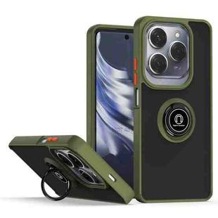 For Infinix Hot 40 / Hot 40 Pro Q Shadow 1 Series TPU + PC Phone Case with Ring(Army Green)