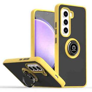 For Infinix Hot 50 Pro 4G Q Shadow 1 Series TPU + PC Phone Case with Ring(Yellow)