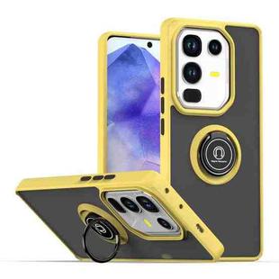 For Infinix Note 50 Pro 4G Q Shadow 1 Series TPU + PC Phone Case with Ring(Yellow)