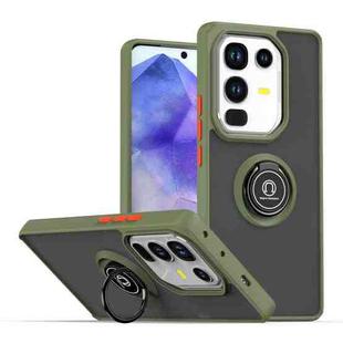 For Infinix Note 50 Pro 4G Q Shadow 1 Series TPU + PC Phone Case with Ring(Army Green)