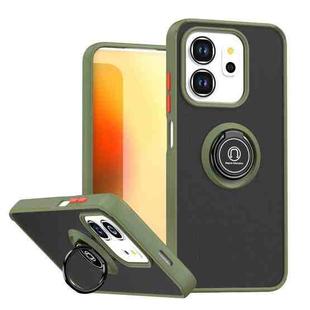 For Infinix Smart 9 / Hot 50i Q Shadow 1 Series TPU + PC Phone Case with Ring(Army Green)