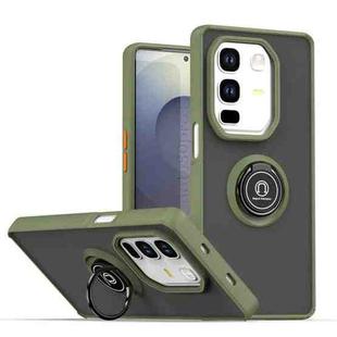 For Infinix Note 50 Pro+ Q Shadow 1 Series TPU + PC Phone Case with Ring(Army Green)