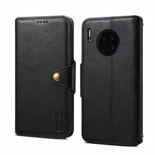 For Huawei Mate 30 Denior Cowhide Texture Wallet Style Leather Phone Case(Black)