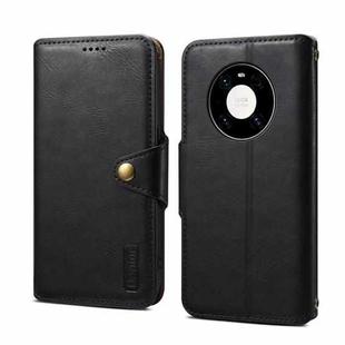 For Huawei Mate 40 Pro Denior Cowhide Texture Wallet Style Leather Phone Case(Black)