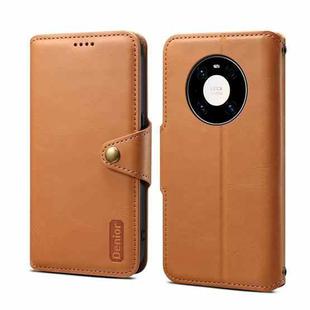 For Huawei Mate 40 Pro Denior Cowhide Texture Wallet Style Leather Phone Case(Khaki)