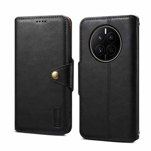 For Huawei Mate 50 Denior Cowhide Texture Wallet Style Leather Phone Case(Black)
