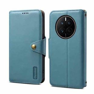 For Huawei Mate 50 Denior Cowhide Texture Wallet Style Leather Phone Case(Blue)