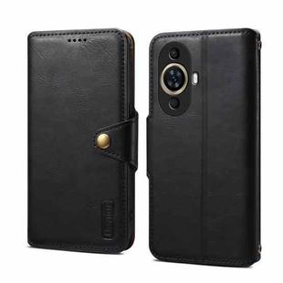 For Huawei nova 11 Denior Cowhide Texture Wallet Style Leather Phone Case(Black)