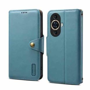 For Huawei nova 11 Denior Cowhide Texture Wallet Style Leather Phone Case(Blue)
