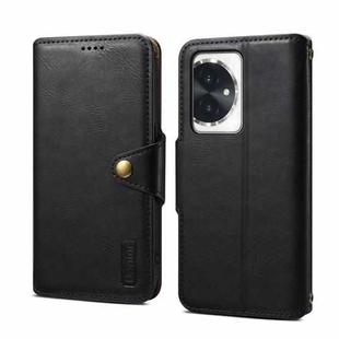 For Honor 100 Denior Cowhide Texture Wallet Style Leather Phone Case(Black)