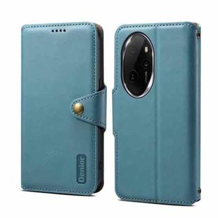 For Honor 100 Pro Denior Cowhide Texture Wallet Style Leather Phone Case(Blue)