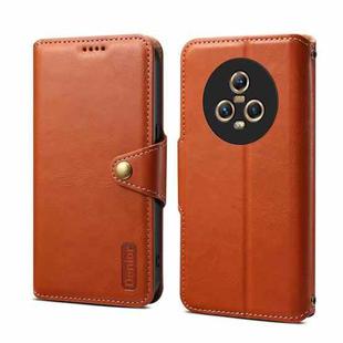 For Honor Magic5 Denior Cowhide Texture Wallet Style Leather Phone Case(Brown)