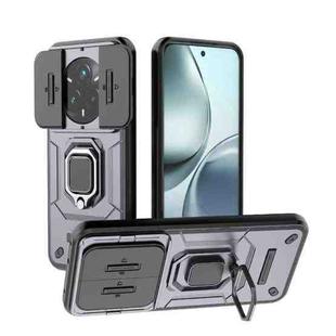 For Realme 14 Pro+ 5G Sliding Camshield TPU + PC Shockproof Phone Case with Holder(Purple)