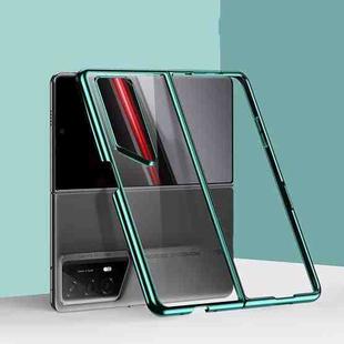 For Honor Magic V2 RSR Porsche Design Transparent Electroplating All-inclusive Folding Phone Case(Green)