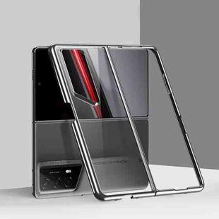 For Honor Magic V2 RSR Porsche Design Transparent Electroplating All-inclusive Folding Phone Case(Silver)