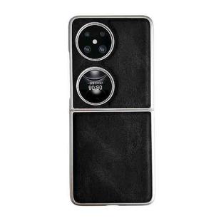 For Huawei P50 Pocket Skin Feel Leather Texture Pearlescent Paint Shockproof Phone Case(Black)