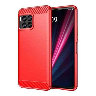 For T-Mobile REVVL 7 Pro 5G Carbon Fiber Brushed Texture TPU Phone Case(Red)