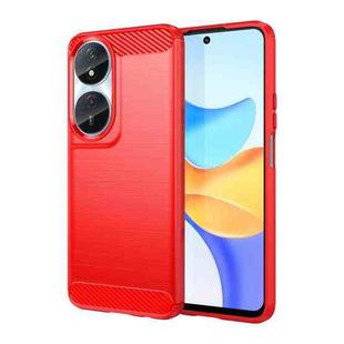 For Honor 90 Smart Carbon Fiber Brushed Texture TPU Phone Case(Red)